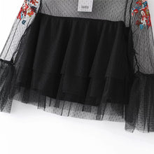 Woherb Floral Embroidery Chiffon Blouses New 2017 Fashion Patchwork Lace Tulle Blouse Ladies Blusas Women Tops Plus Size 72762