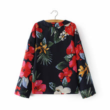 Woherb Summer Floral Print Chiffon Blouses New 2017 Fashion Notched Collar Blouse Button Ladies Blusas Women Tops Plus Size 2768