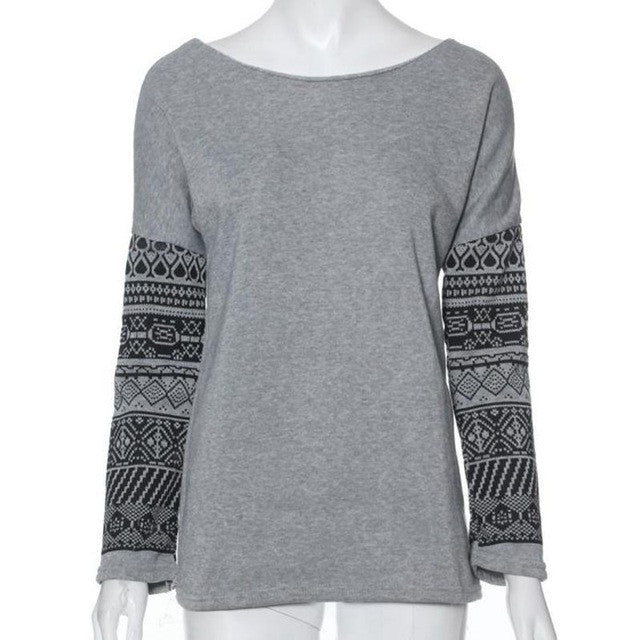 Woman Hoodies Patchwork Print Long Sleeve Autumn Pullovers Casual Loose Sweatshirts Blouse Polerones Mujer#C922