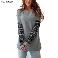 Woman Hoodies Patchwork Print Long Sleeve Autumn Pullovers Casual Loose Sweatshirts Blouse Polerones Mujer#C922