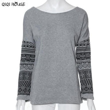 Woman Hoodies Patchwork Print Long Sleeve Autumn Pullovers Casual Loose Sweatshirts Blouse Polerones Mujer#C922