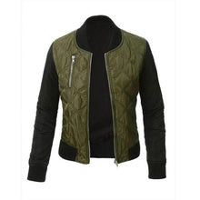 Woman Jacket Patchwork Thicken Zipper Autumn Winter Bombers Coats Colete Feminino De Inverno#C908