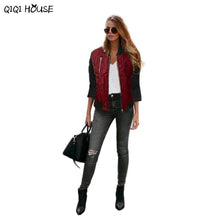 Woman Jacket Patchwork Thicken Zipper Autumn Winter Bombers Coats Colete Feminino De Inverno#C908