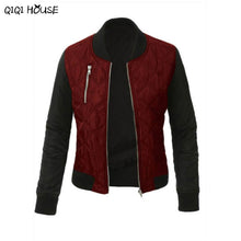 Woman Jacket Patchwork Thicken Zipper Autumn Winter Bombers Coats Colete Feminino De Inverno#C908