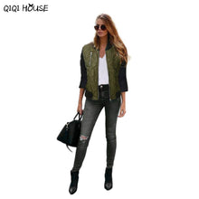 Woman Jacket Patchwork Thicken Zipper Autumn Winter Bombers Coats Colete Feminino De Inverno#C908