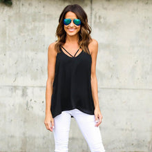 Womans Camisole 2017 Chiffon Summer Camisole Top Solid Crossed Hot Lingerie Women Camisole Caraco Femme Soie#121