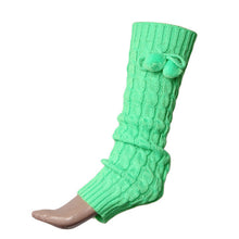 Women Bowknot Boot Cuffs Warmer Chuzzle Knit Leg Sockings Winter warm Leg Warmer over the knee Plush Ball Socks