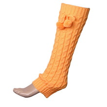 Women Bowknot Boot Cuffs Warmer Chuzzle Knit Leg Sockings Winter warm Leg Warmer over the knee Plush Ball Socks