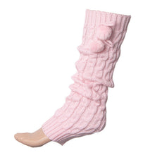 Women Bowknot Boot Cuffs Warmer Chuzzle Knit Leg Sockings Winter warm Leg Warmer over the knee Plush Ball Socks
