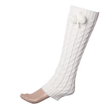 Women Bowknot Boot Cuffs Warmer Chuzzle Knit Leg Sockings Winter warm Leg Warmer over the knee Plush Ball Socks