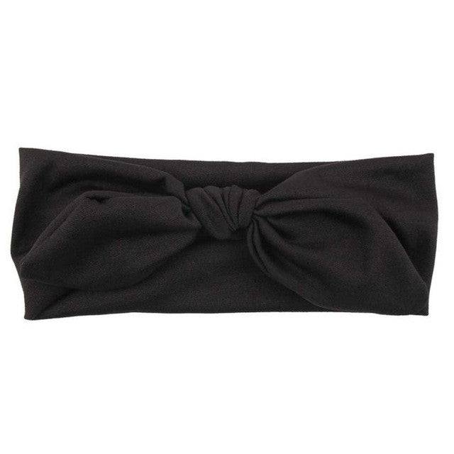 Women Bowknot Elastic Bow Hairband Turban Knotted Rabbit Hair Band Headband For Women &03