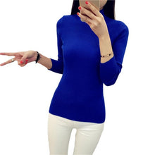 Women Cashmere Sweater fashion Slim Solid Autumn and Winter Knitted Warm Turtleneck Pullover Women Sweater 70083