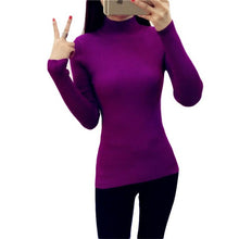 Women Cashmere Sweater fashion Slim Solid Autumn and Winter Knitted Warm Turtleneck Pullover Women Sweater 70083