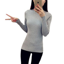Women Cashmere Sweater fashion Slim Solid Autumn and Winter Knitted Warm Turtleneck Pullover Women Sweater 70083