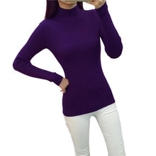 Women Cashmere Sweater fashion Slim Solid Autumn and Winter Knitted Warm Turtleneck Pullover Women Sweater 70083