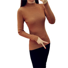 Women Cashmere Sweater fashion Slim Solid Autumn and Winter Knitted Warm Turtleneck Pullover Women Sweater 70083
