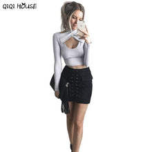 Women Clothes Sexy Halter Long Sleeve Tops Slim Casual Solid Autumn Outwear Top Chemise Femme#E907