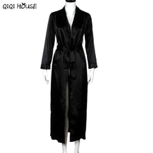 Women Coat Stain Elegant Windbreaker Women Sexy Casual Long Sleev Solid Long Coat Veste Femme#D901