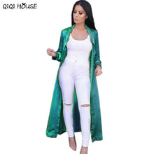 Women Coat Stain Elegant Windbreaker Women Sexy Casual Long Sleev Solid Long Coat Veste Femme#D901