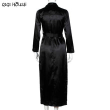 Women Coat Stain Elegant Windbreaker Women Sexy Casual Long Sleev Solid Long Coat Veste Femme#D901