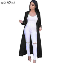 Women Coat Stain Elegant Windbreaker Women Sexy Casual Long Sleev Solid Long Coat Veste Femme#D901