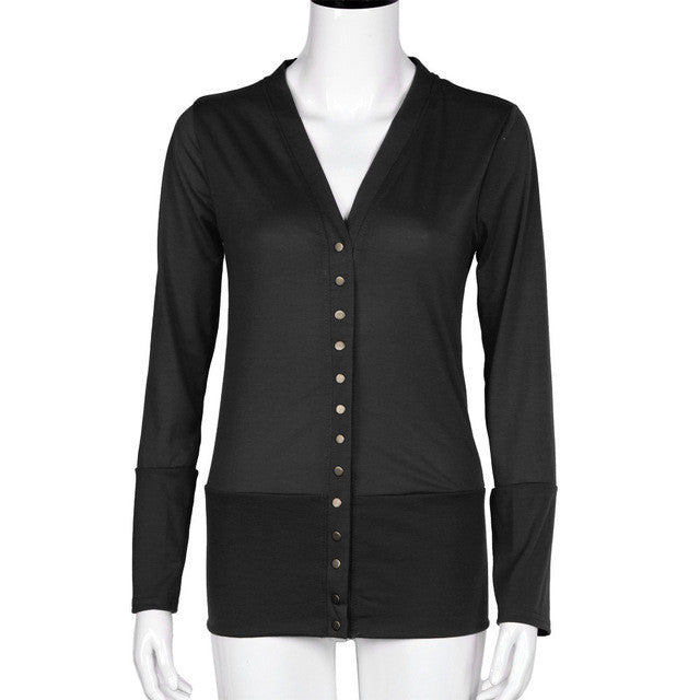 Women Coats Solid Buttons Long Sleeve Basic Coats Casual Blouse Thin Free Closed Cardigan Pendientes Mujer#C928
