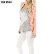 Women Coats Solid Buttons Long Sleeve Basic Coats Casual Blouse Thin Free Closed Cardigan Pendientes Mujer#C928