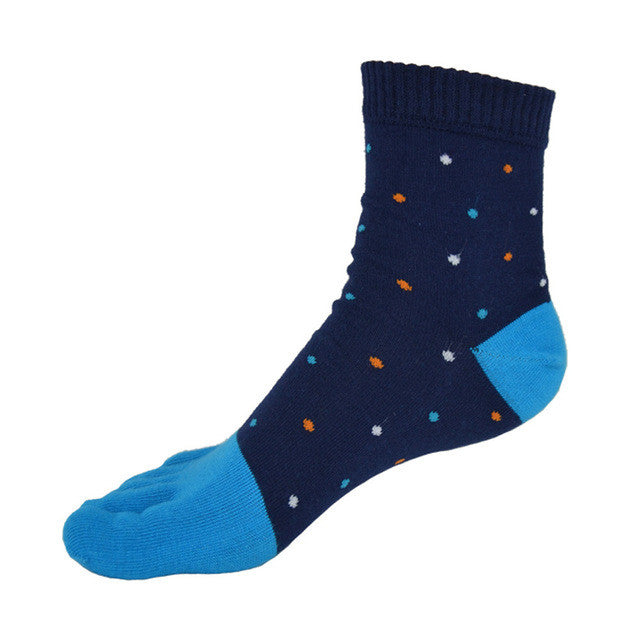 Women Cute Middle Tube S Cotton Dot Cotton Colorful Sock Five Finger Toe Socks Patchwork Novelty Socks Chinelo Feminino #564