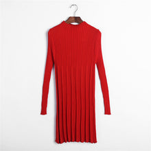 Women Fashion Autumn Winter New Sweater O-neck Knitting A-Line Plus Size Pullover Long 9 Colors Sweater 70243