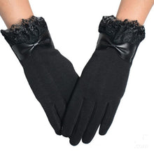 Women Gloves Winter Hand Warmer Lace Bow Driving Gloves Elegant Warm Outwear Gloves Kadin Eldiven#B920