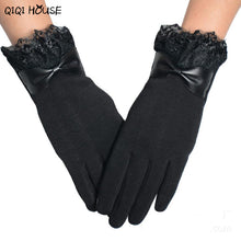 Women Gloves Winter Hand Warmer Lace Bow Driving Gloves Elegant Warm Outwear Gloves Kadin Eldiven#B920