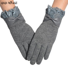 Women Gloves Winter Hand Warmer Lace Bow Driving Gloves Elegant Warm Outwear Gloves Kadin Eldiven#B920