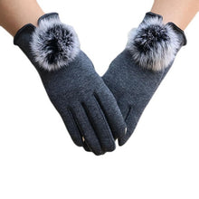 Women Gloves Winter Ladies Cute Hir Ball Cotton Gloves Warm Wrist Hand Gloves Kadin Eldiven#B921