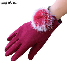 Women Gloves Winter Ladies Cute Hir Ball Cotton Gloves Warm Wrist Hand Gloves Kadin Eldiven#B921