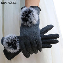 Women Gloves Winter Ladies Cute Hir Ball Cotton Gloves Warm Wrist Hand Gloves Kadin Eldiven#B921