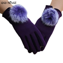 Women Gloves Winter Ladies Cute Hir Ball Cotton Gloves Warm Wrist Hand Gloves Kadin Eldiven#B921