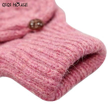 Women Gloves Wool Fingerless Sweet Cotton Wram Winter Gloves Pink Biking Gloves Guantes Mujer#B920