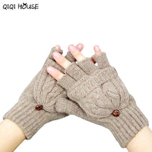 Women Gloves Wool Fingerless Sweet Cotton Wram Winter Gloves Pink Biking Gloves Guantes Mujer#B920