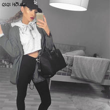 Women Hoodies Sweatshirts Gray Loose Long Sleeve Autumn Blouse Women Pullovers Basic Wear Tops Sueter Feminino#F922