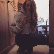 Women Hoodies Sweatshirts Gray Loose Long Sleeve Autumn Blouse Women Pullovers Basic Wear Tops Sueter Feminino#F922