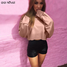 Women Hoodies Sweatshirts Pink Solid Long Sleeve Hoodie Pullovers Autumn Sweatshirt Outwear Tops Sudadera Mujer#C926