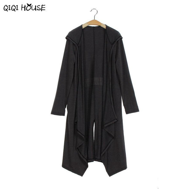 Women Jackets Irregular Gray Long Sleeve Loose Cardigan Solid Elegant Autumn Outwear Coats Manteaux Femme#C905