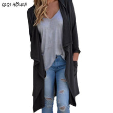 Women Jackets Irregular Gray Long Sleeve Loose Cardigan Solid Elegant Autumn Outwear Coats Manteaux Femme#C905