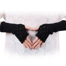 Women Knitted Fingerless Winter Gloves Soft Warm Mitten Winter Hand Arm Crochet Gloves#B811