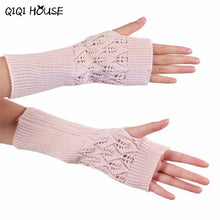 Women Knitted Fingerless Winter Gloves Soft Warm Mitten Winter Hand Arm Crochet Gloves#B811