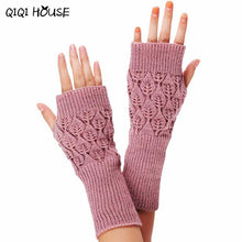 Women Knitted Fingerless Winter Gloves Soft Warm Mitten Winter Hand Arm Crochet Gloves#B811