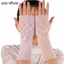 Women Knitted Fingerless Winter Gloves Soft Warm Mitten Winter Hand Arm Crochet Gloves#B811