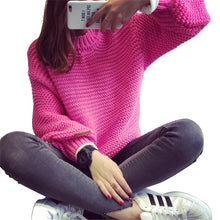 Women Korean Sweater Thick Coarse Wool Knitted Tops Fashion Puff Sleeve Casual For Autumn Winter Knitted Pullover 70093
