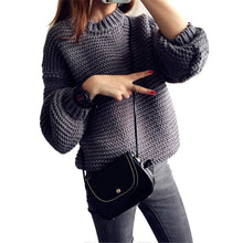 Women Korean Sweater Thick Coarse Wool Knitted Tops Fashion Puff Sleeve Casual For Autumn Winter Knitted Pullover 70093