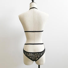 Women Lingerie Corset Lace Cropped + 1 PC G String White/Black Bandage Push Up Unpadded Top Bra+Pants Set cropped feminino #23